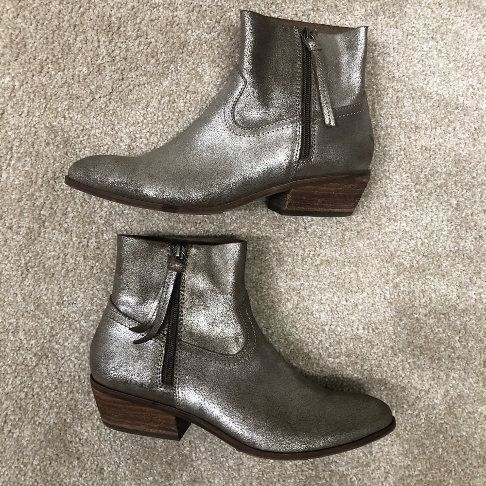 COPY - Frye Booties, silver. Worn once. Size 8 medium